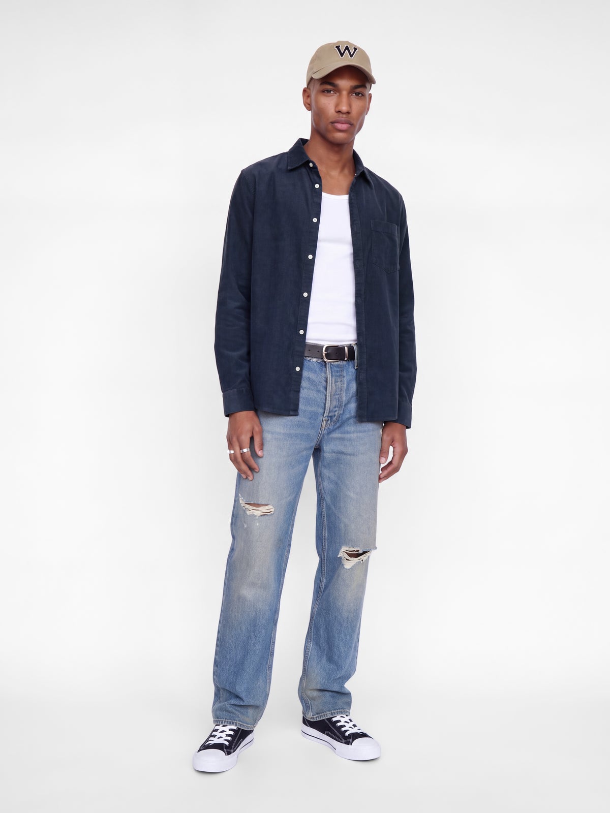 Ανδρικό κοτλέ πουκάμισο Field μπλε σκούρο – JACK & JONES