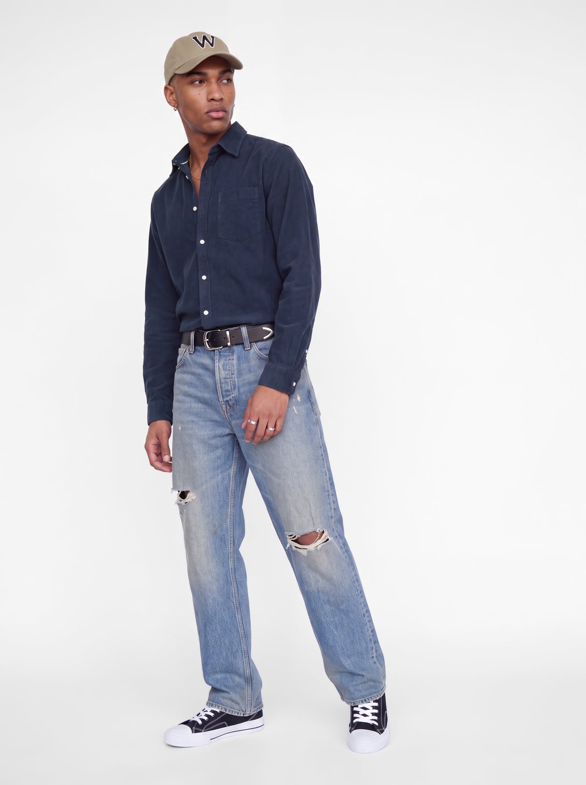 Ανδρικό κοτλέ πουκάμισο Field μπλε σκούρο – JACK & JONES