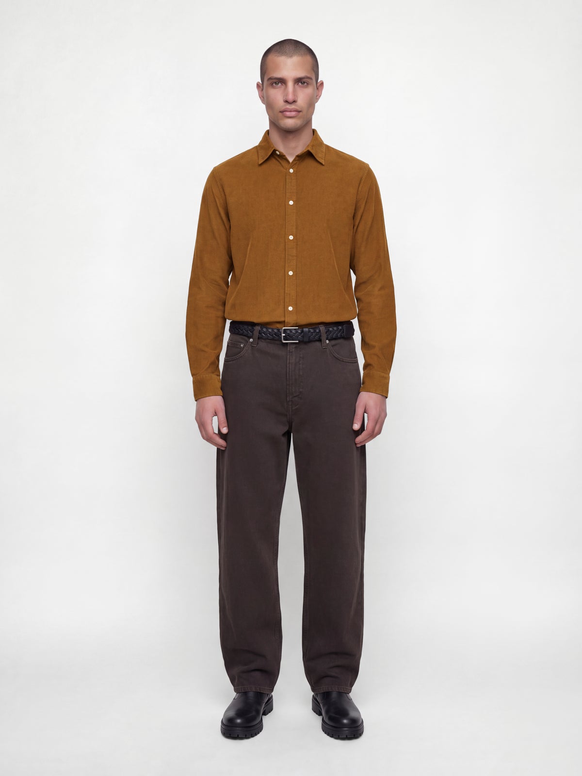 Ανδρικό κοτλέ πουκάμισο Field καφέ – JACK & JONES