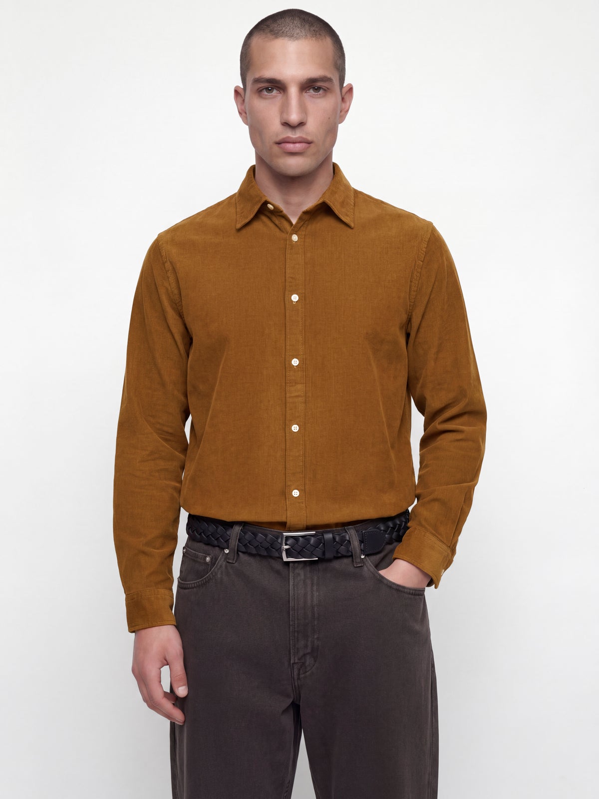 Ανδρικό κοτλέ πουκάμισο Field καφέ – JACK & JONES