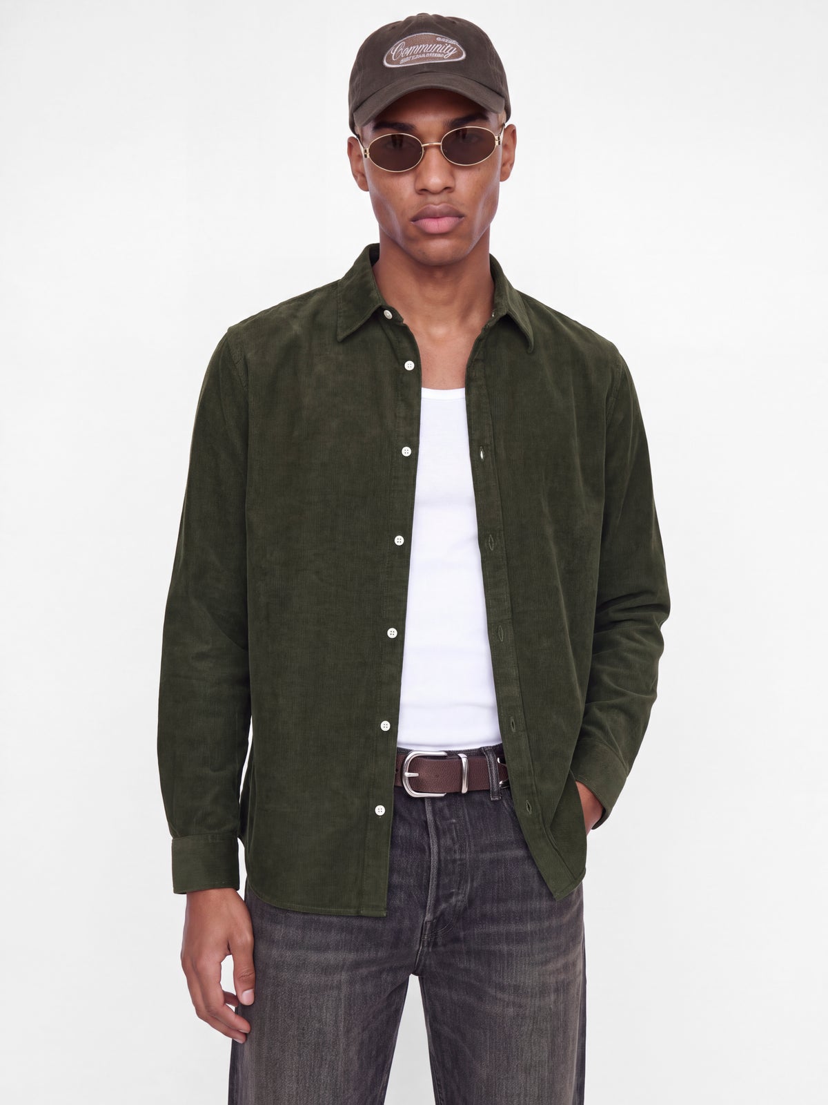 Ανδρικό κοτλέ πουκάμισο Field λαδί – JACK & JONES