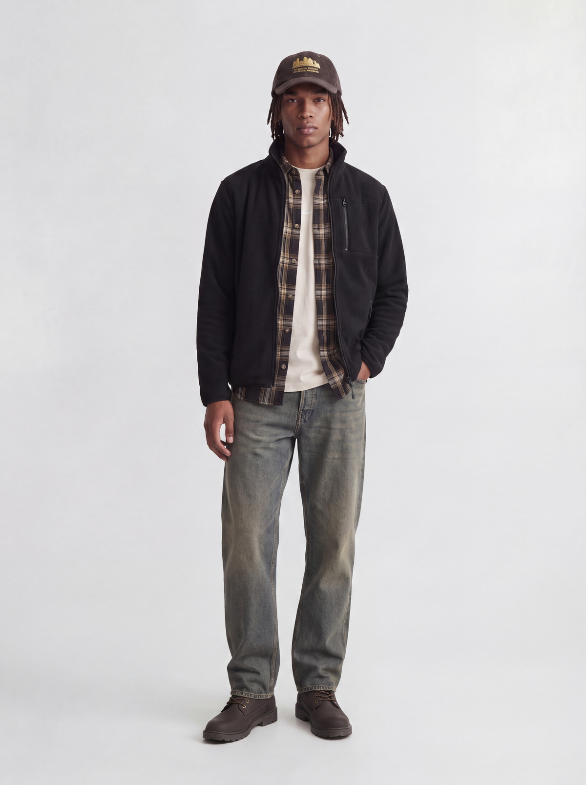 Ανδρικό fleece μπουφάν Lupo μαύρο – JACK & JONES