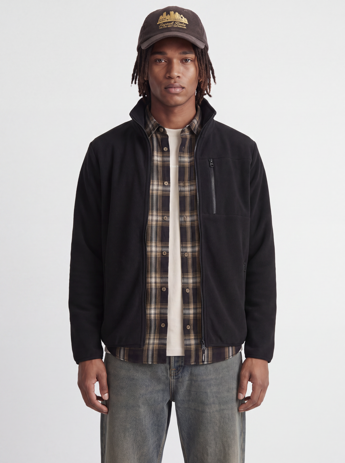 Ανδρικό fleece μπουφάν Lupo μαύρο – JACK & JONES