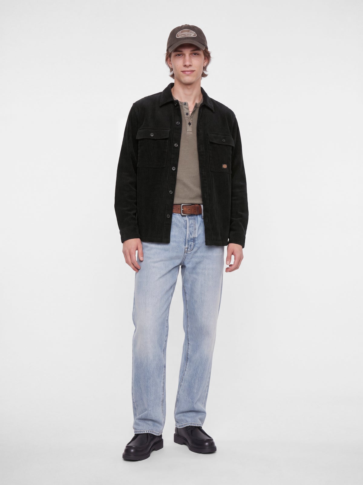 Ανδρικό κοτλέ overshirt Oliver μπλε σκούρο – JACK & JONES