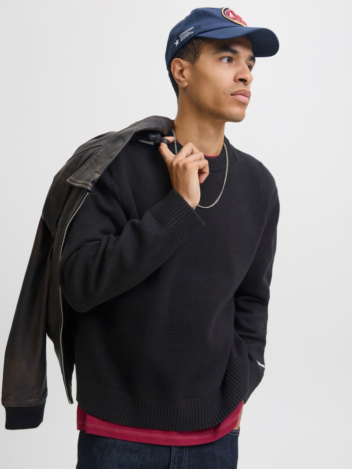 Ανδρικό πλεκτό πουλόβερ Norrebro μαύρο – JACK & JONES