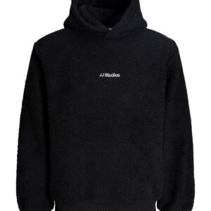 Ανδρικό φούτερ teddy με κουκούλα Soho μαύρο – JACK & JONES