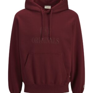 Ανδρικό φούτερ με κουκούλα Frederiksberg Monogram μπορντό – JACK & JONES