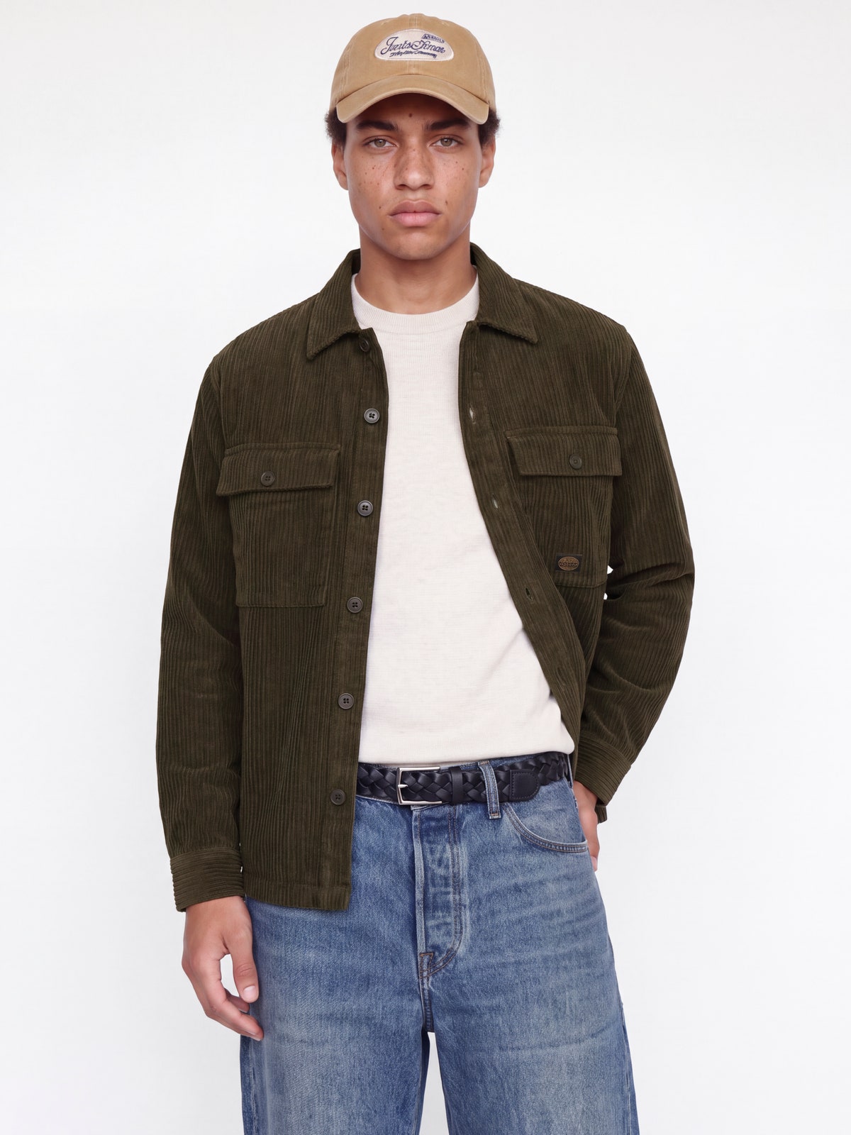 Ανδρικό κοτλέ overshirt Oliver λαδί – JACK & JONES